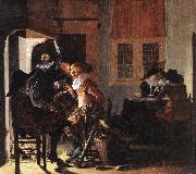 DUYSTER, Willem Cornelisz. Soldiers beside a Fireplace sg china oil painting artist